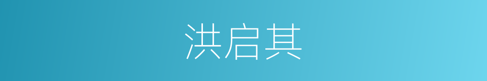 洪启其的同义词