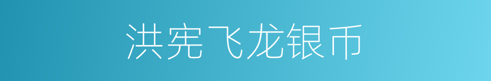 洪宪飞龙银币的同义词