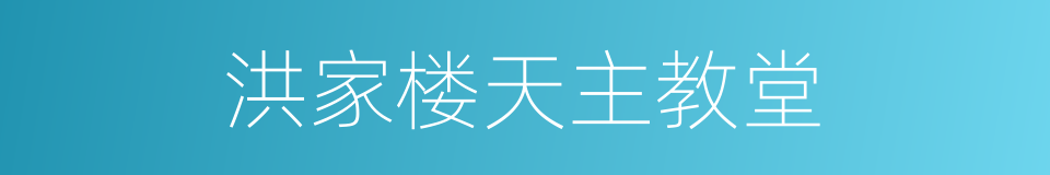 洪家楼天主教堂的同义词