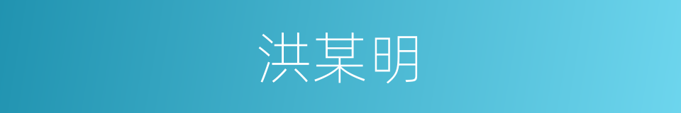 洪某明的同义词