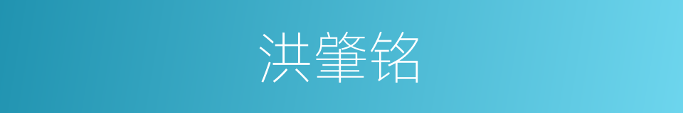 洪肇铭的同义词