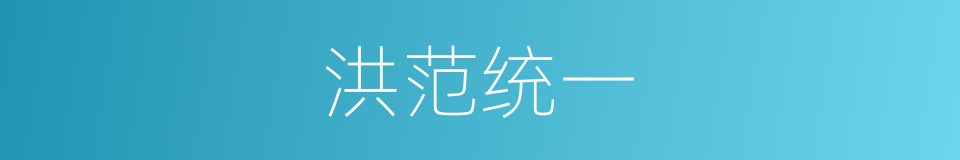 洪范统一的同义词