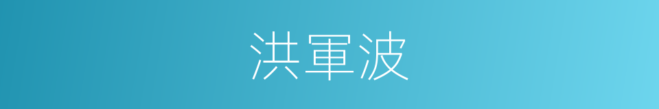 洪軍波的同義詞