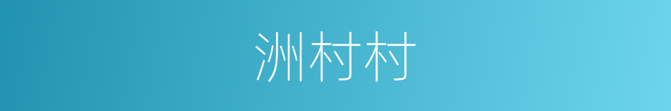 洲村村的同义词