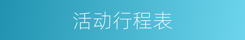 活动行程表的同义词