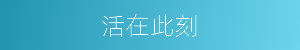 活在此刻的同义词