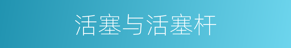 活塞与活塞杆的同义词