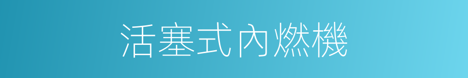 活塞式內燃機的同義詞