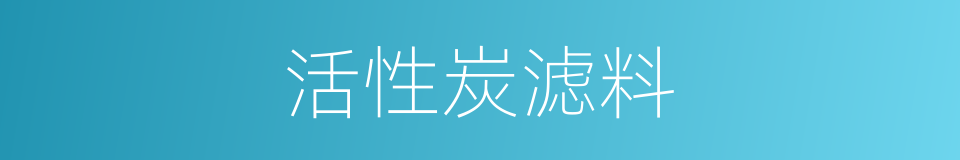 活性炭滤料的同义词