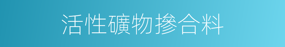 活性礦物摻合料的同義詞