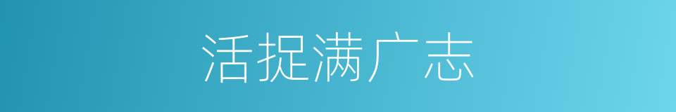 活捉满广志的同义词