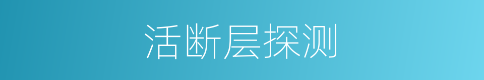 活断层探测的同义词