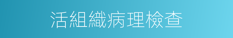 活組織病理檢查的同義詞