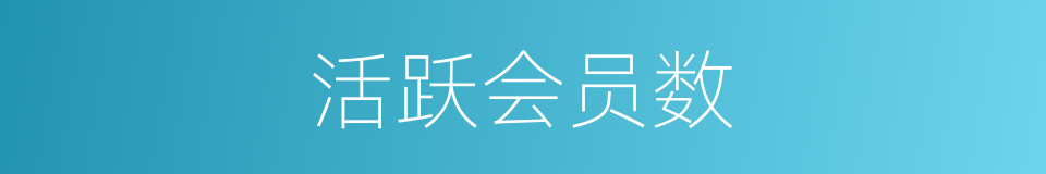 活跃会员数的同义词