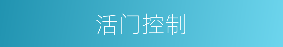 活门控制的同义词