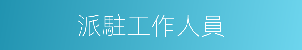 派駐工作人員的同義詞