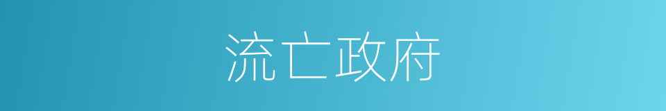 流亡政府的意思