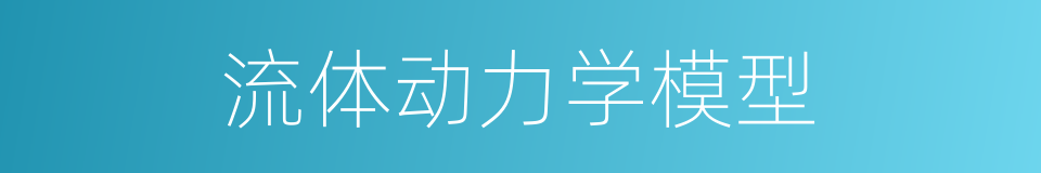 流体动力学模型的同义词