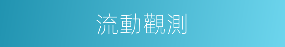 流動觀測的同義詞