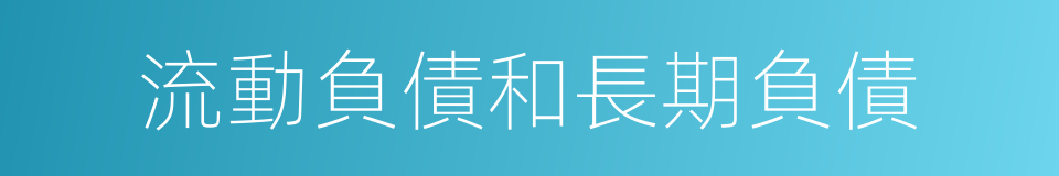 流動負債和長期負債的同義詞