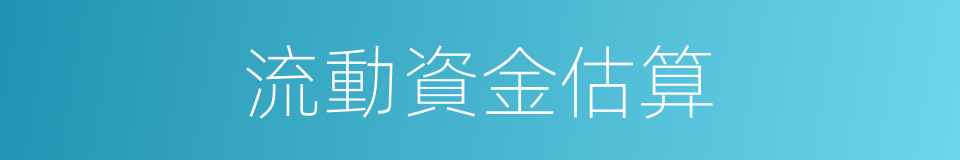 流動資金估算的同義詞