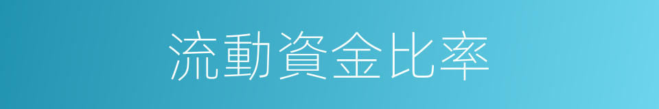 流動資金比率的同義詞