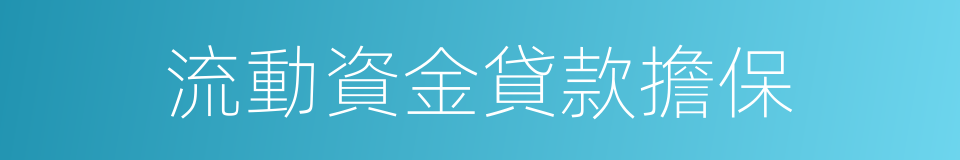 流動資金貸款擔保的同義詞
