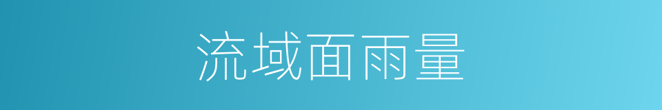 流域面雨量的同义词