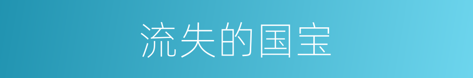 流失的国宝的同义词