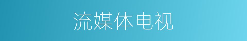 流媒体电视的同义词