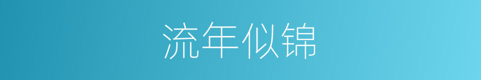流年似锦的同义词