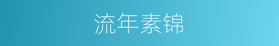 流年素锦的同义词