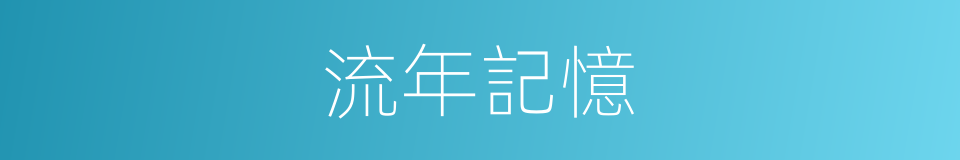 流年記憶的同義詞