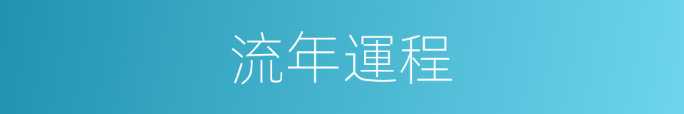 流年運程的同義詞