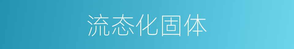 流态化固体的同义词