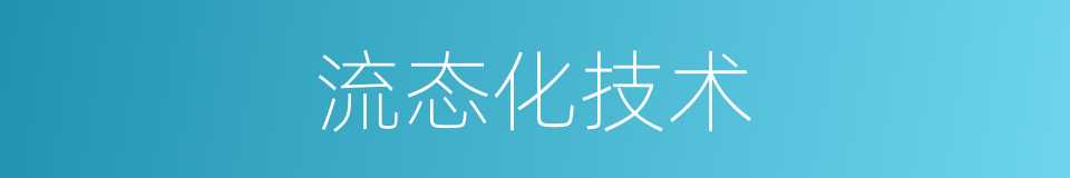 流态化技术的同义词