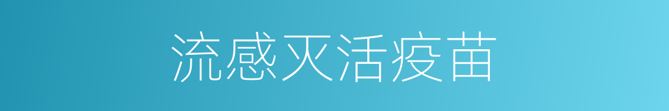 流感灭活疫苗的同义词