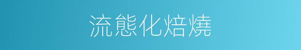 流態化焙燒的同義詞