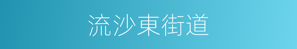 流沙東街道的同義詞