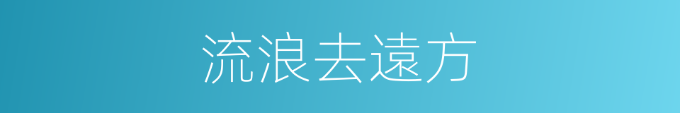 流浪去遠方的同義詞