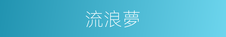 流浪夢的同義詞