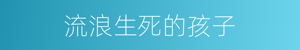 流浪生死的孩子的同义词