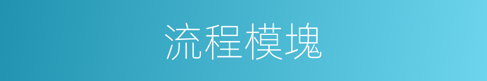 流程模塊的同義詞