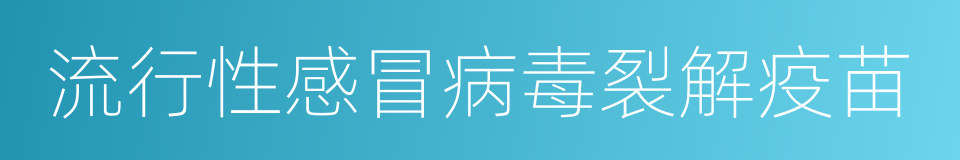 流行性感冒病毒裂解疫苗的同义词