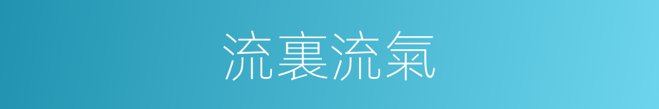 流裏流氣的意思