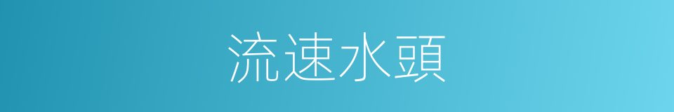 流速水頭的同義詞