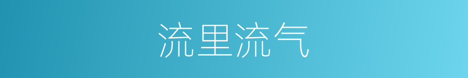 流里流气的意思