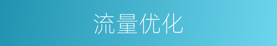流量优化的同义词