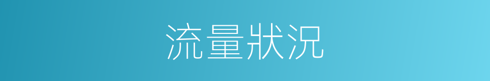 流量狀況的同義詞