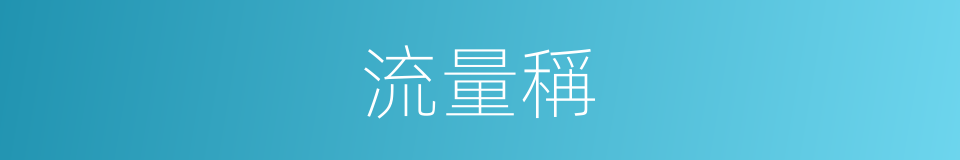 流量稱的同義詞